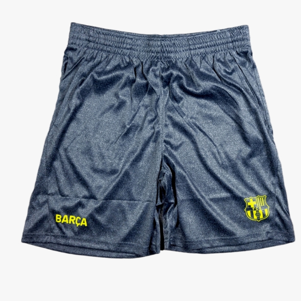 FC BARCELONA  SOLID LOGO SHORTS Medium Gray Soccer Team